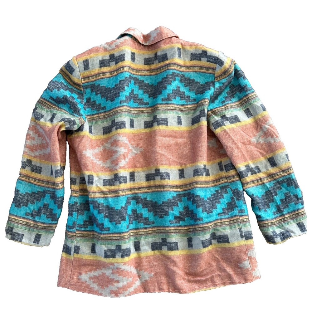 vintage Bill Blass womens large blazer southwest Aztec tribal jacket 80s 90s - Picture 3 of 8